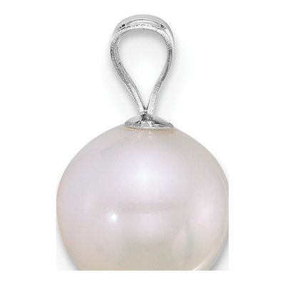 14K White Gold Freshwater Cultured Pearl Round Pendant – view 2