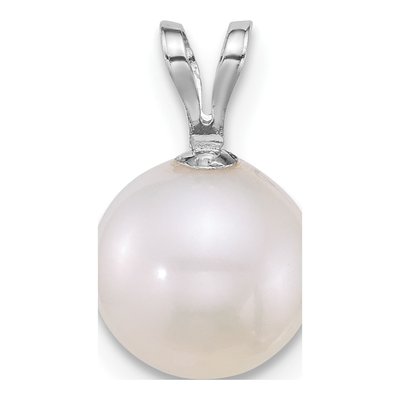 14K White Gold Freshwater Cultured Pearl Round Pendant – view 3