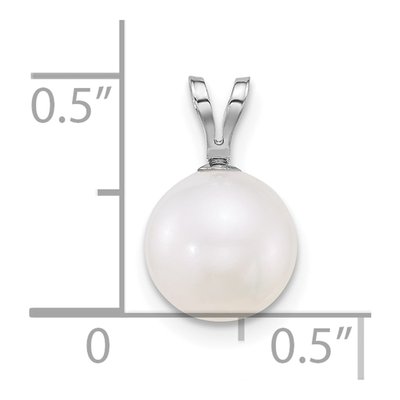 14K White Gold Freshwater Cultured Pearl Round Pendant – view 4