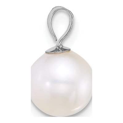 14K White Gold Freshwater Cultured Pearl Round Pendant – view 2