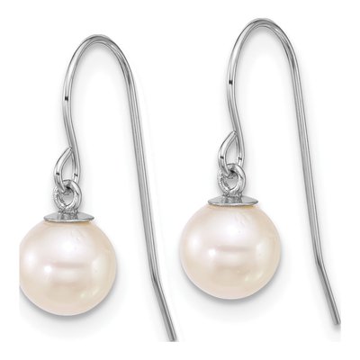 14K White Gold Freshwater Cultured Pearl Dangle Earrings – view 2