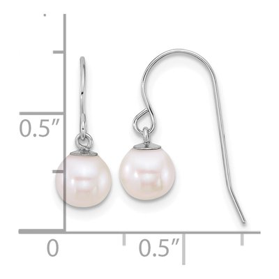 14K White Gold Freshwater Cultured Pearl Dangle Earrings – view 3
