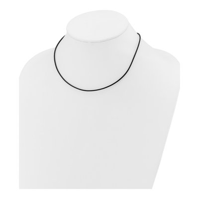 14K Yellow Gold Black Leather Cord Necklace, 20" – view 4