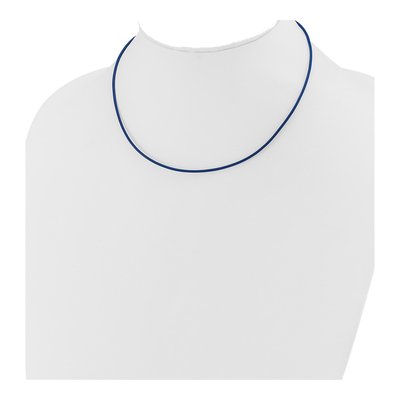 14K Yellow Gold Royal Blue Leather Cord Necklace – view 4
