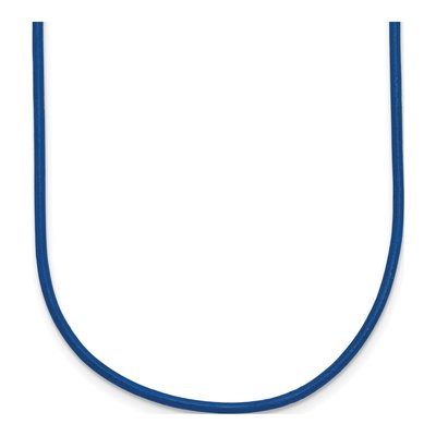 14K Yellow Gold Royal Blue Leather Cord Necklace
