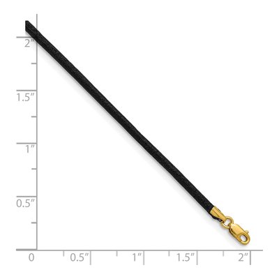 14K Yellow Gold Black Leather Cord Necklace – view 6