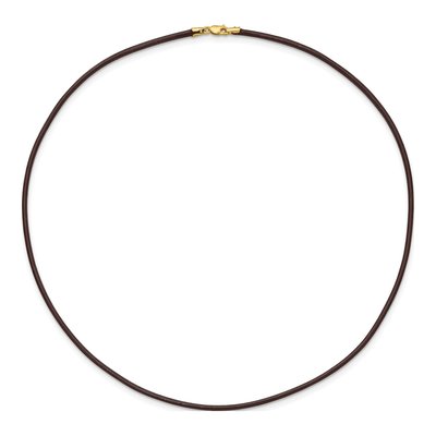 14K Yellow Gold Brown Leather Cord Necklace – view 5