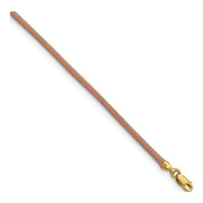 14K Yellow Gold Leather Cord Necklace