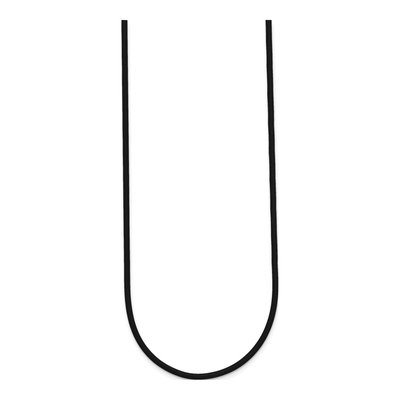 14K Yellow Gold Black Rubber Cord Necklace – view 3