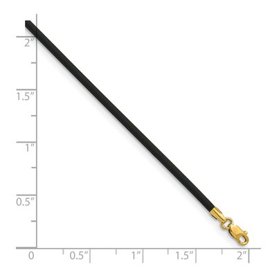 14K Yellow Gold Black Rubber Cord Necklace – view 6