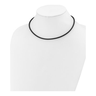 14K Yellow Gold Black Rubber Cord Necklace – view 4