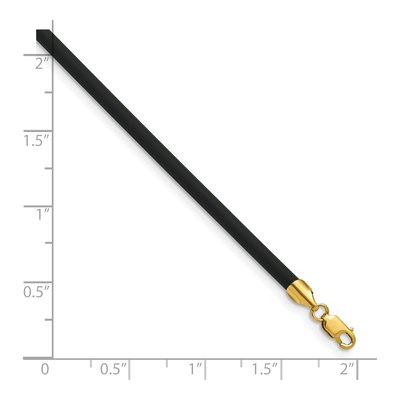14K Yellow Gold Black Rubber Cord Necklace – view 6