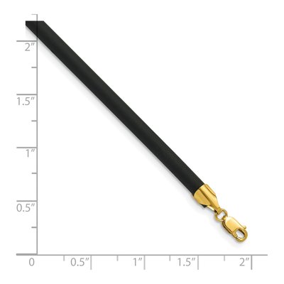 14K Yellow Gold Black Rubber Cord Necklace – view 6