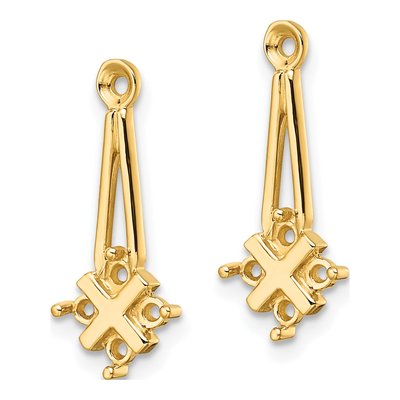 14K Yellow Gold Diamond Cluster Earring Jacket Mounting – view 3