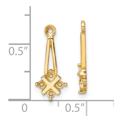 14K Yellow Gold Diamond Cluster Earring Jacket Mounting – view 5
