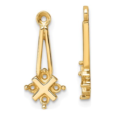 14K Yellow Gold Diamond Cluster Earring Jacket Mounting