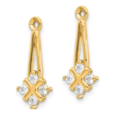14K Yellow Gold 1/4 ct tw Diamond Cluster Earring Jackets – view 4