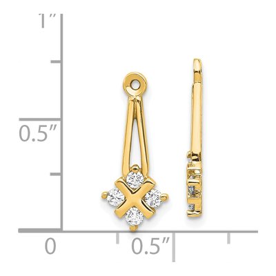 14K Yellow Gold 1/4 ct tw Diamond Cluster Earring Jackets – view 5