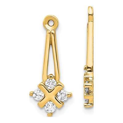 14K Yellow Gold 1/4 ct tw Diamond Cluster Earring Jackets