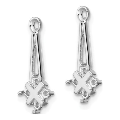 14K White Gold Diamond Earring Jacket Mounting – view 3