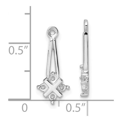 14K White Gold Diamond Earring Jacket Mounting – view 5