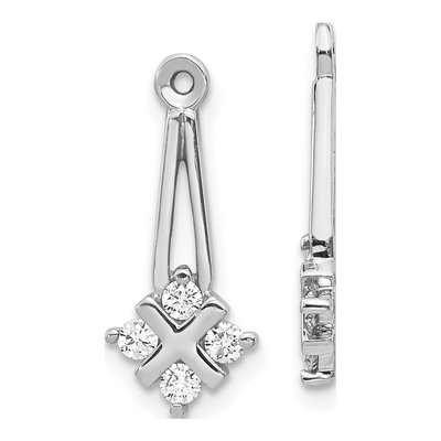 14K White Gold 1/4 ct tw Diamond Cluster Earring Jackets