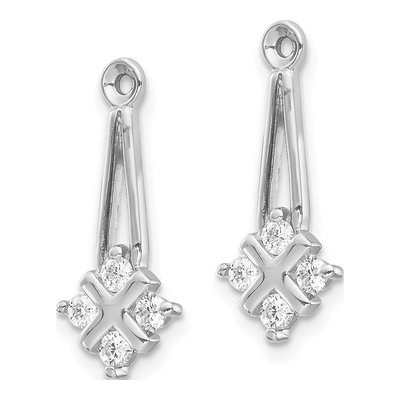 14K White Gold 1/4 ct tw Diamond Cluster Earring Jackets – view 4