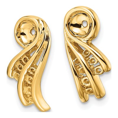 14K Yellow Gold Diamond Earring Jacket Mounting – view 3