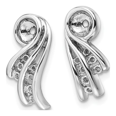 14K White Gold Diamond Earring Jacket Mounting – view 3