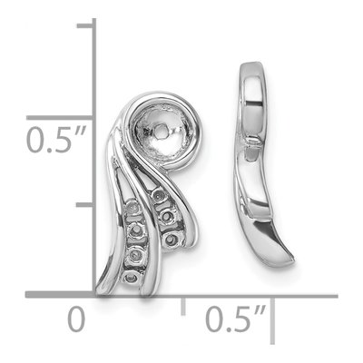 14K White Gold Diamond Earring Jacket Mounting – view 5