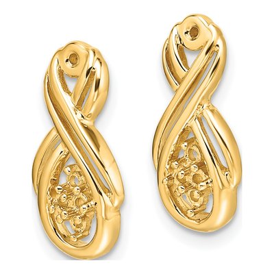 14K Yellow Gold Infinity Earring Jacket Mounting – view 2