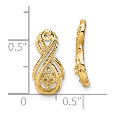 14K Yellow Gold Infinity Earring Jacket Mounting – view 3