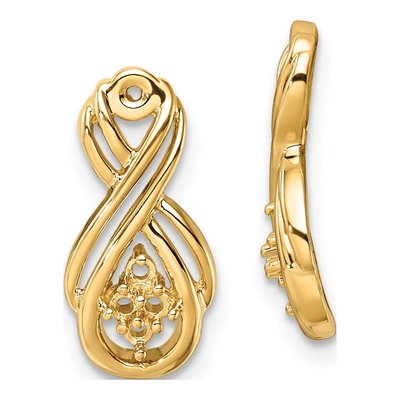 14K Yellow Gold Infinity Earring Jacket Mounting
