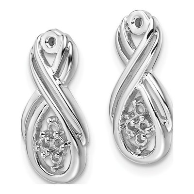 14K White Gold Infinity Earring Jacket Mounting – view 2