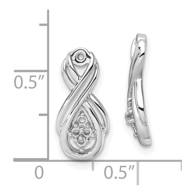 14K White Gold Infinity Earring Jacket Mounting – view 3