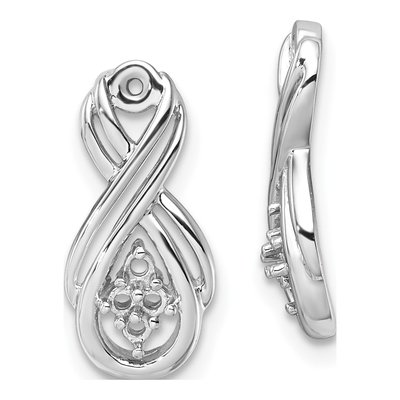 14K White Gold Infinity Earring Jacket Mounting