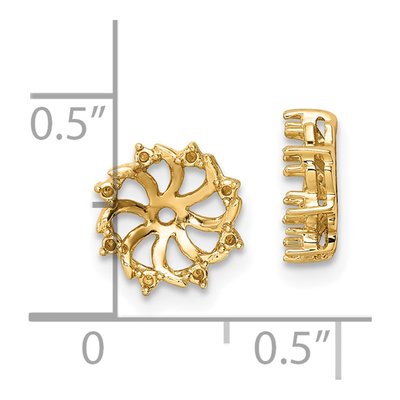 14K Yellow Gold Diamond Earring Jacket Mounting – view 5