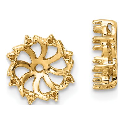 14K Yellow Gold Diamond Earring Jacket Mounting