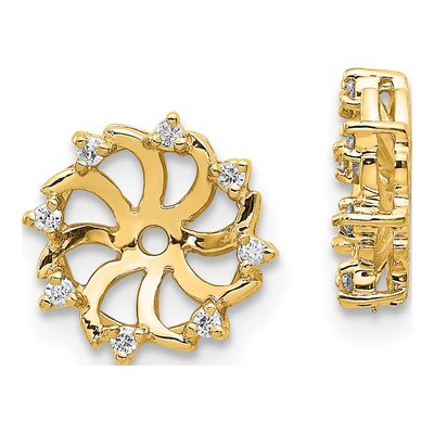 14K Yellow Gold 1/15 ct tw Diamond Earring Jackets