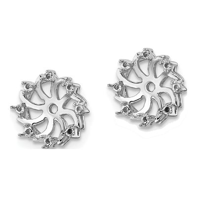 14K White Gold Diamond Earring Jacket Mounting – view 3
