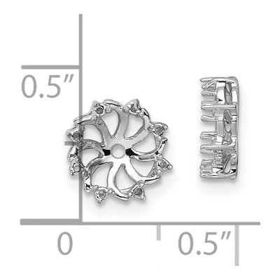 14K White Gold Diamond Earring Jacket Mounting – view 5