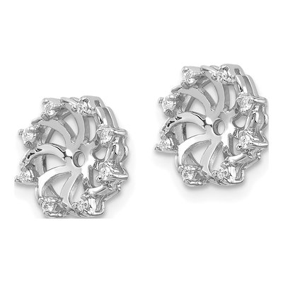 14K White Gold 1/15 ct tw Diamond Earring Jackets – view 3