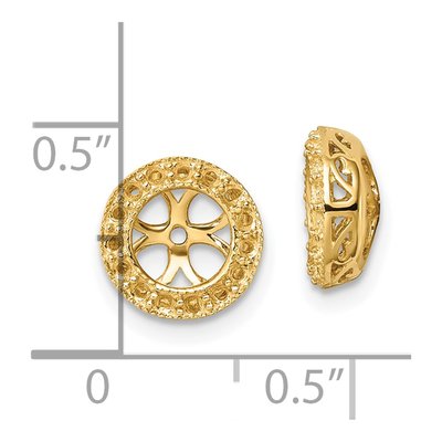 14K Yellow Gold Diamond Earring Jacket Mounting – view 3