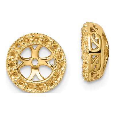 14K Yellow Gold Diamond Earring Jacket Mounting