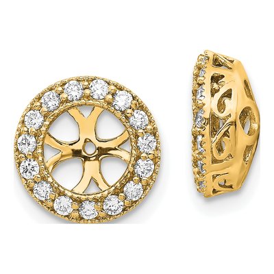14K Yellow Gold 1/3 ct tw Diamond Circle Earring Jackets