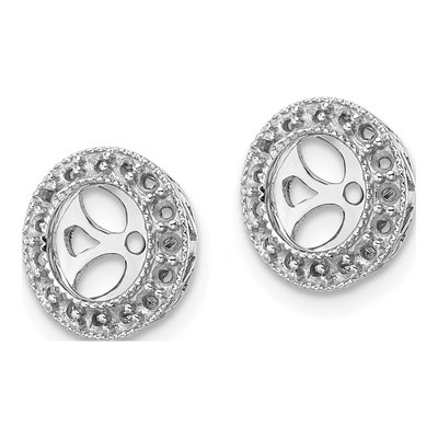 14K White Gold Diamond Circle Earring Jacket Mounting – view 3