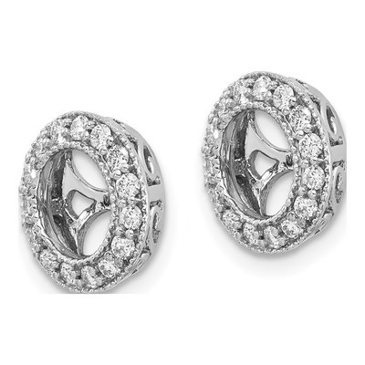 14K White Gold 1/3 ct tw Diamond Circle Earring Jackets – view 4
