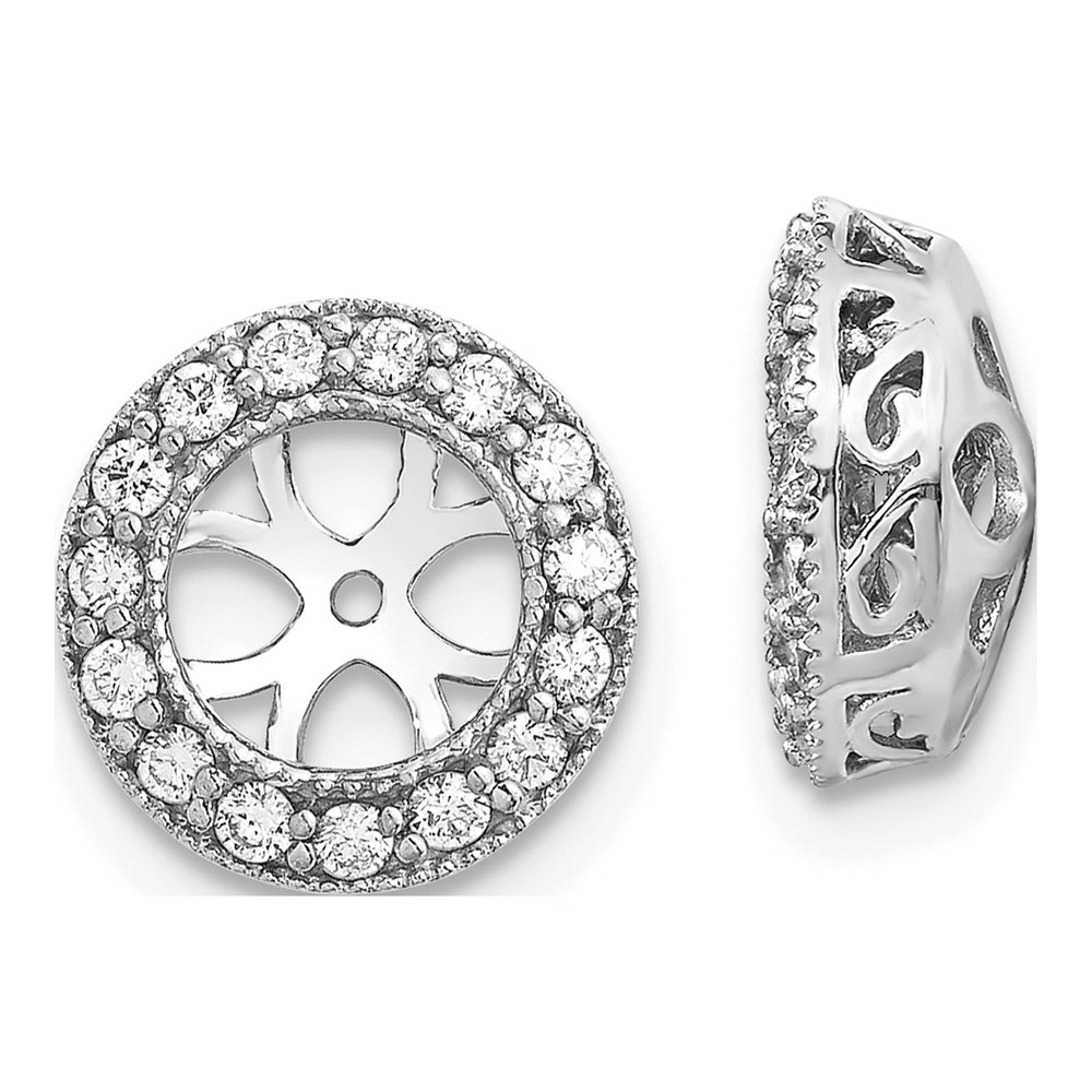 14K White Gold 1/3 ct tw Diamond Circle Earring Jackets