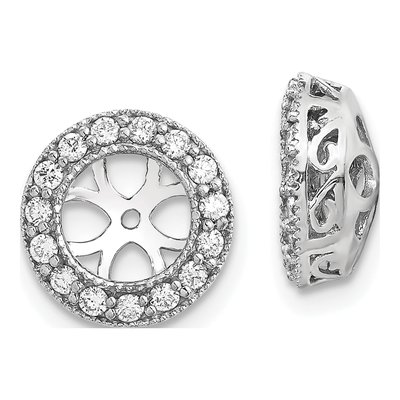 14K White Gold 1/3 ct tw Lab-Grown Diamond For Earring Jackets