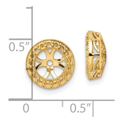 14K Yellow Gold Diamond Earring Jacket Mounting – view 5
